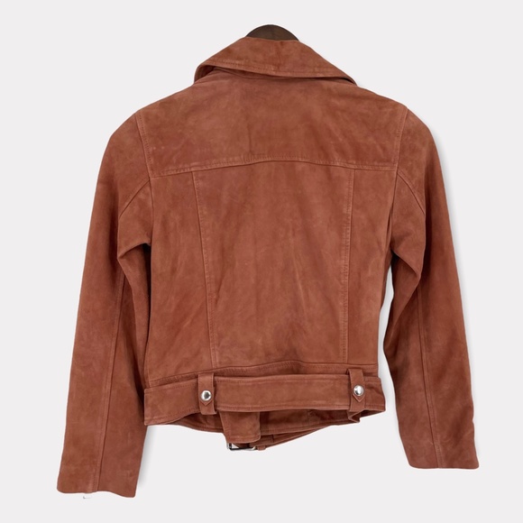 ALLSAINTS‎ Cole Rose Pink Suede Leather Biker Jacket - Picture 3 of 9